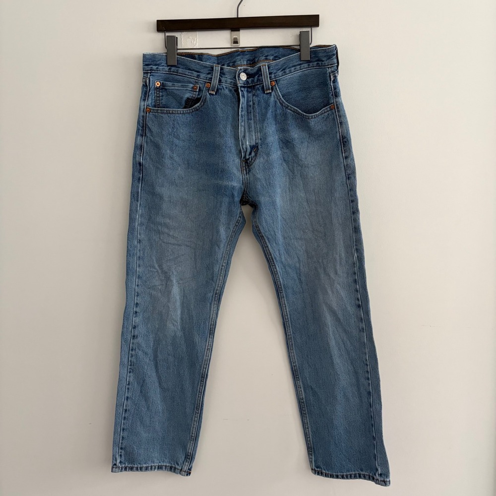 Levi's 505 Regular Fit Straight Leg Jeans Blue Denim W34 L30